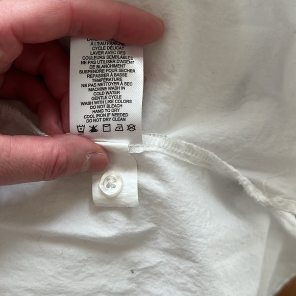 Rachel Zoe white button up shirt tunic 3/4 sleeves XS - Picture 7 of 7